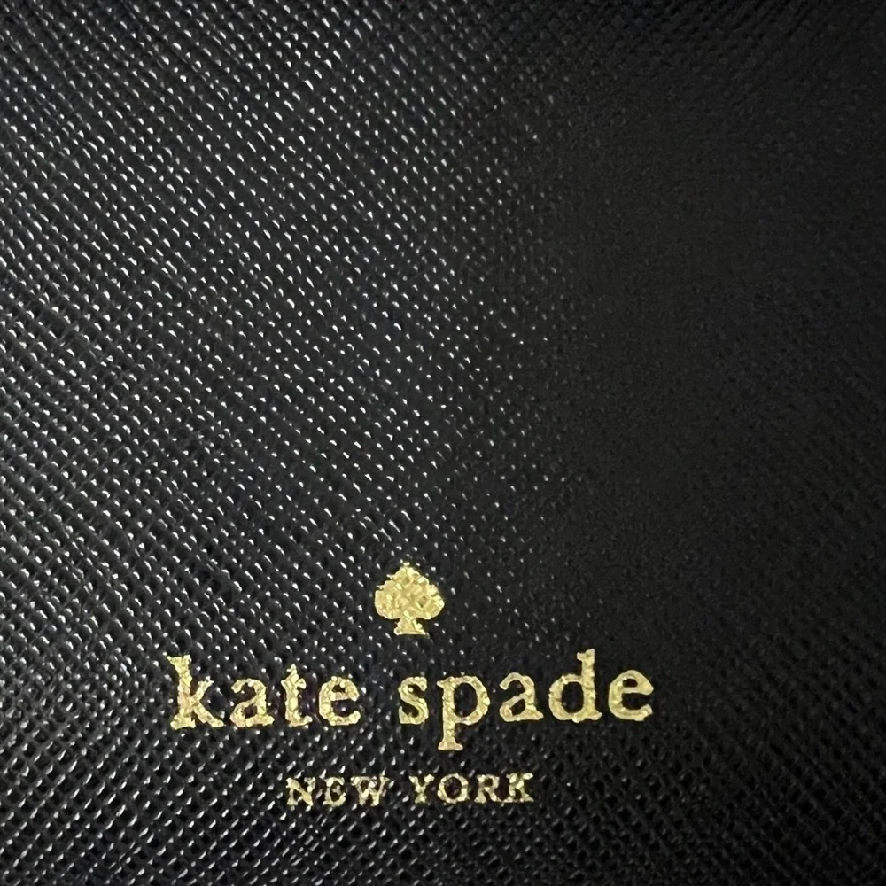 Kate Spade Laurel Way Stacy Wallet Black Jeweled Zip Around Leather